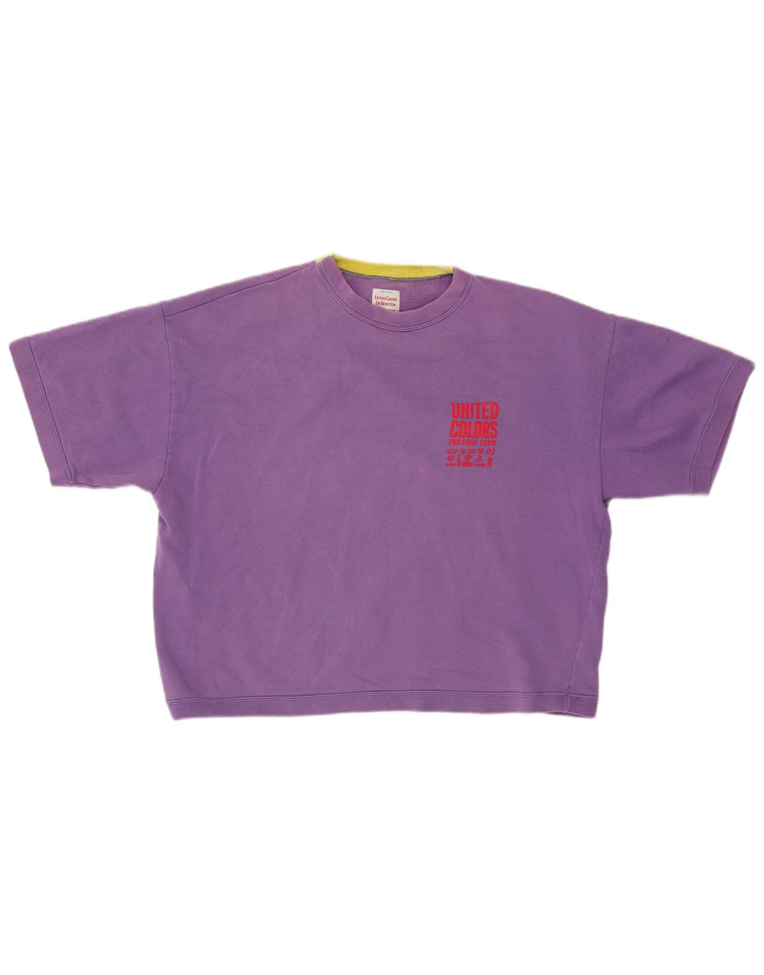 Benetton Damen-Sweatshirt in Übergröße mit Grafik, Gr. 40, Größe L, Lila