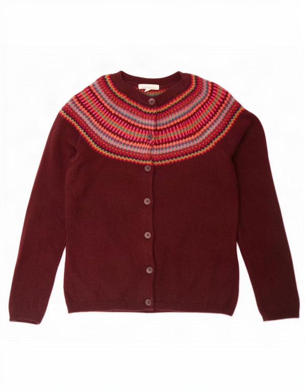 Seasalt Cornwall Damen-Cardigan-Pullover UK 12 Medium Burgundy Fair Isle