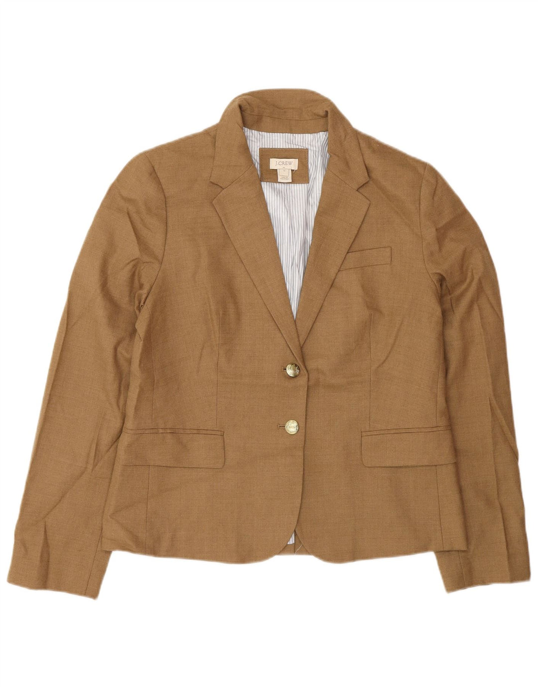 J. Crew Damen-Blazerjacke mit 2 Knöpfen, US 12, große beige Wolle