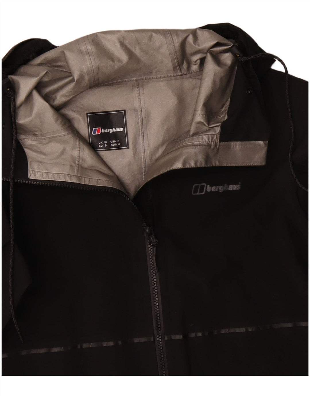 BERGHAUS Damen Gore-Tex Kapuzen-Regenmantel UK 10 Small Schwarz Polyester