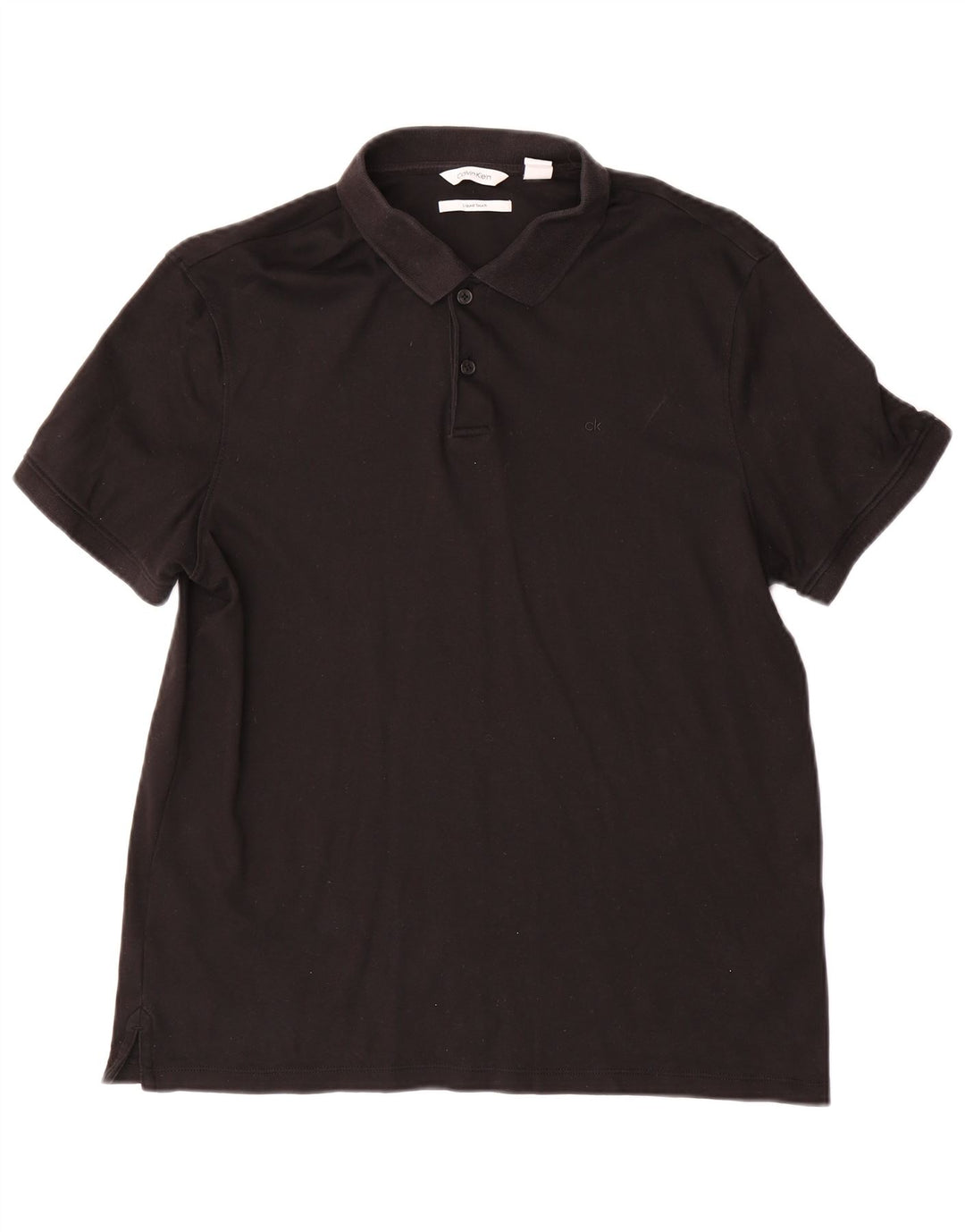 Calvin Klein Herren-Poloshirt, mittelgroß, schwarze Baumwolle