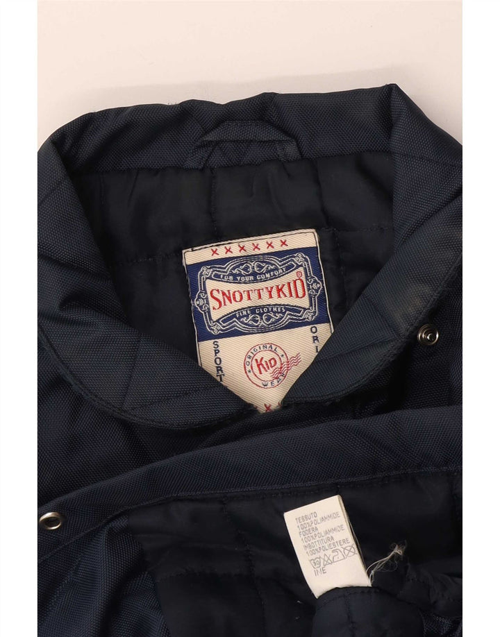 Vintage Jungen Windjacke Mantel 11-12 Jahre Marineblau Polyamid