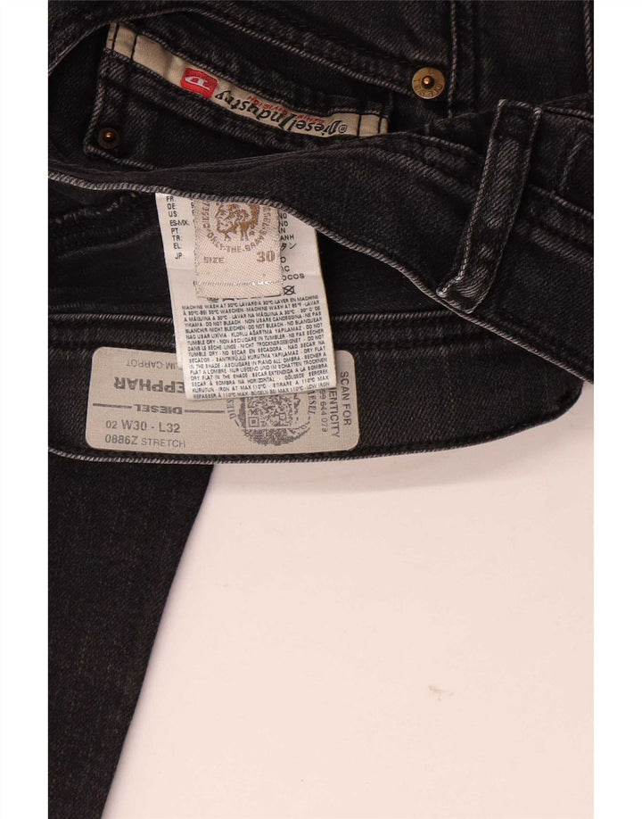 Diesel Herren Carrot Slim Jeans W30 L32 Schwarze Baumwolle