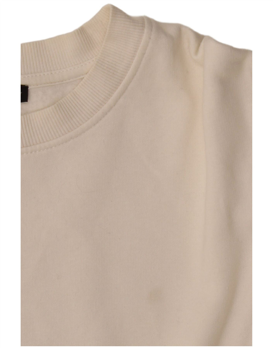 Zara Damen Crop Oversized Sweatshirt Pullover UK 10 Small Weiße Baumwolle