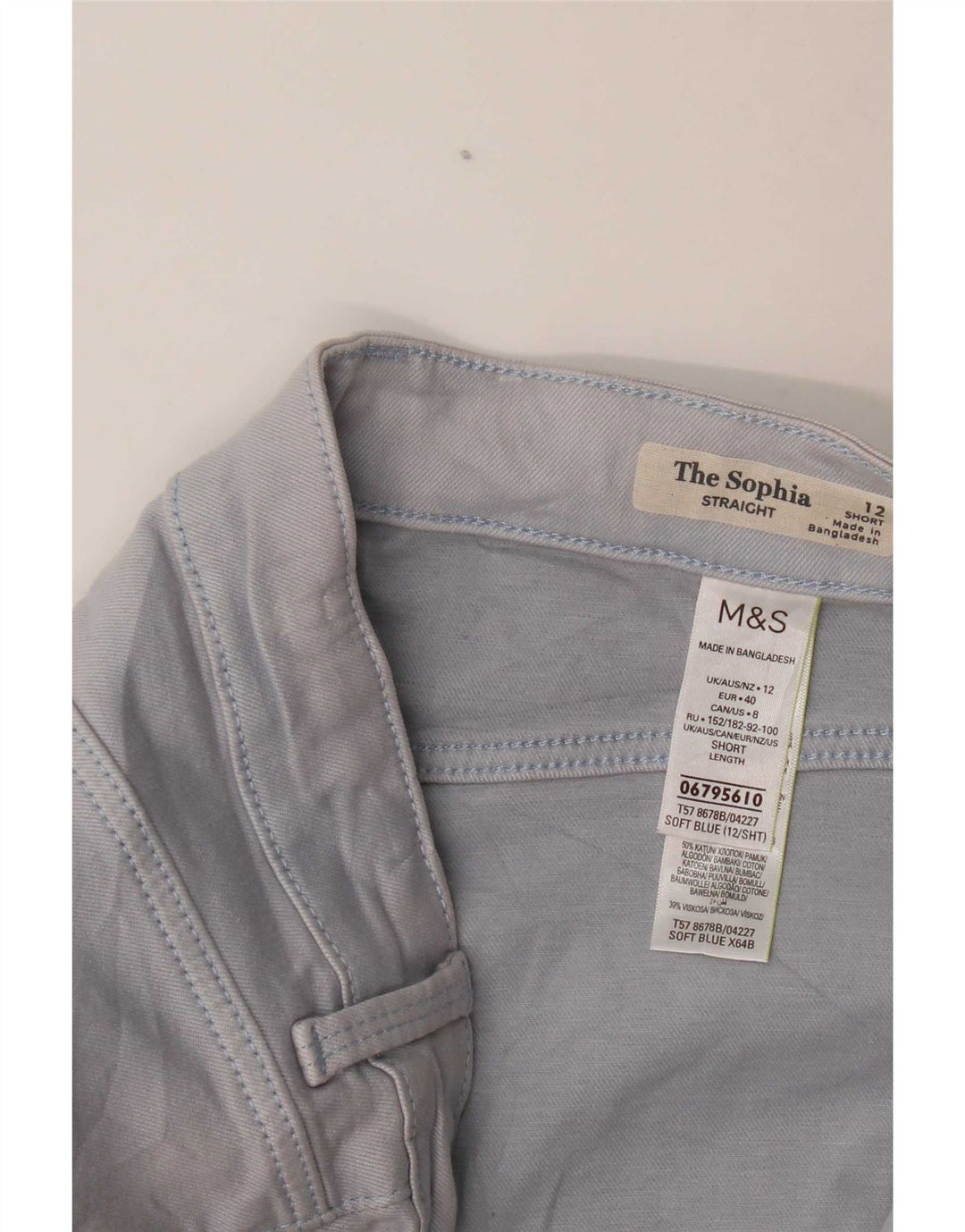 Marks & Spencer Damen Kurze Freizeithose UK 12 Medium W30 L30 Blau