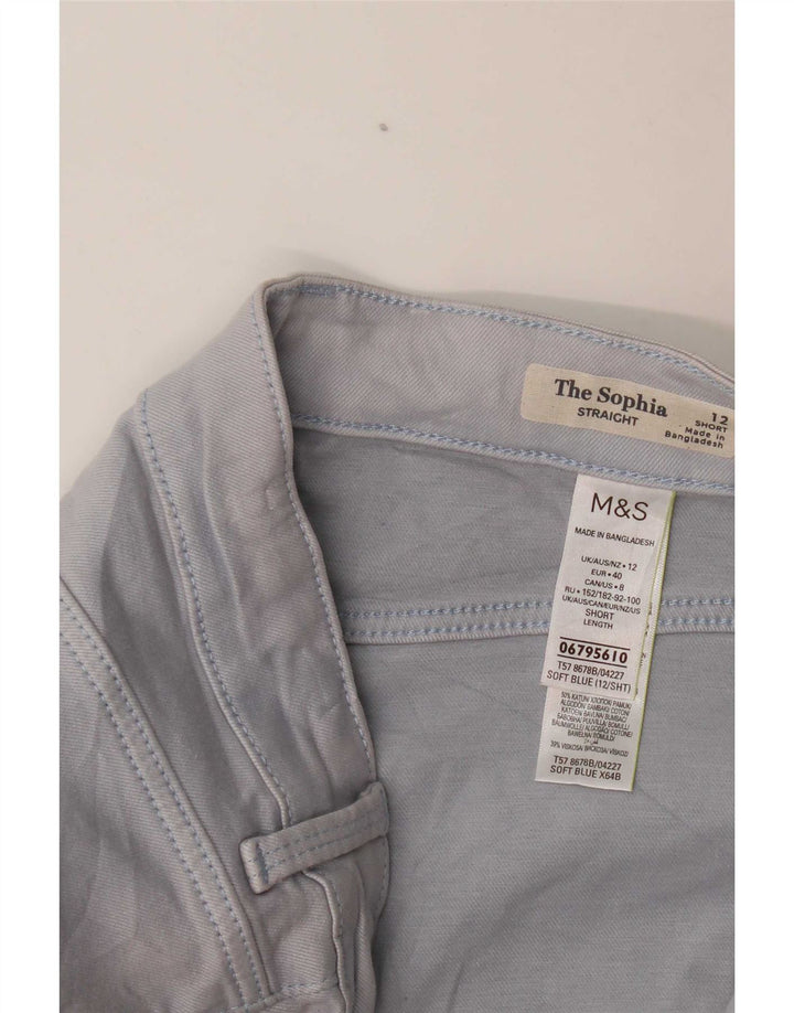 Marks & Spencer Damen Kurze Freizeithose UK 12 Medium W30 L30 Blau