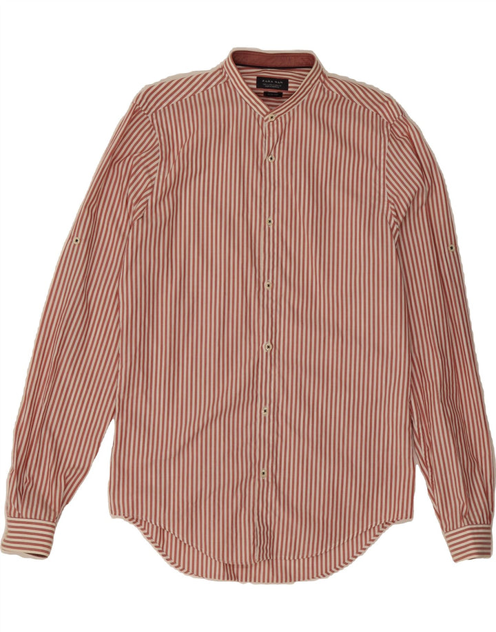 ZARA Mens Slim Fit Shirt Medium Red Pinstripe Cotton Vintage Zara and Second-Hand Zara from Messina Hembry 