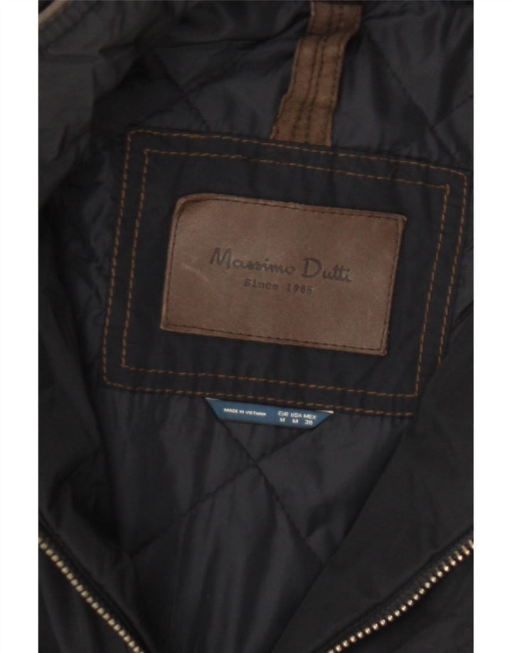 MASSIMO DUTTI Mens Windbreaker Jacket UK 38 Medium Black Polyester Vintage Massimo Dutti and Second-Hand Massimo Dutti from Messina Hembry 
