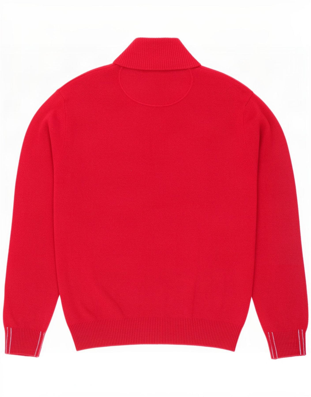 Marlboro Classics Herren-Pullover mit Reißverschluss am Hals, große rote Wolle