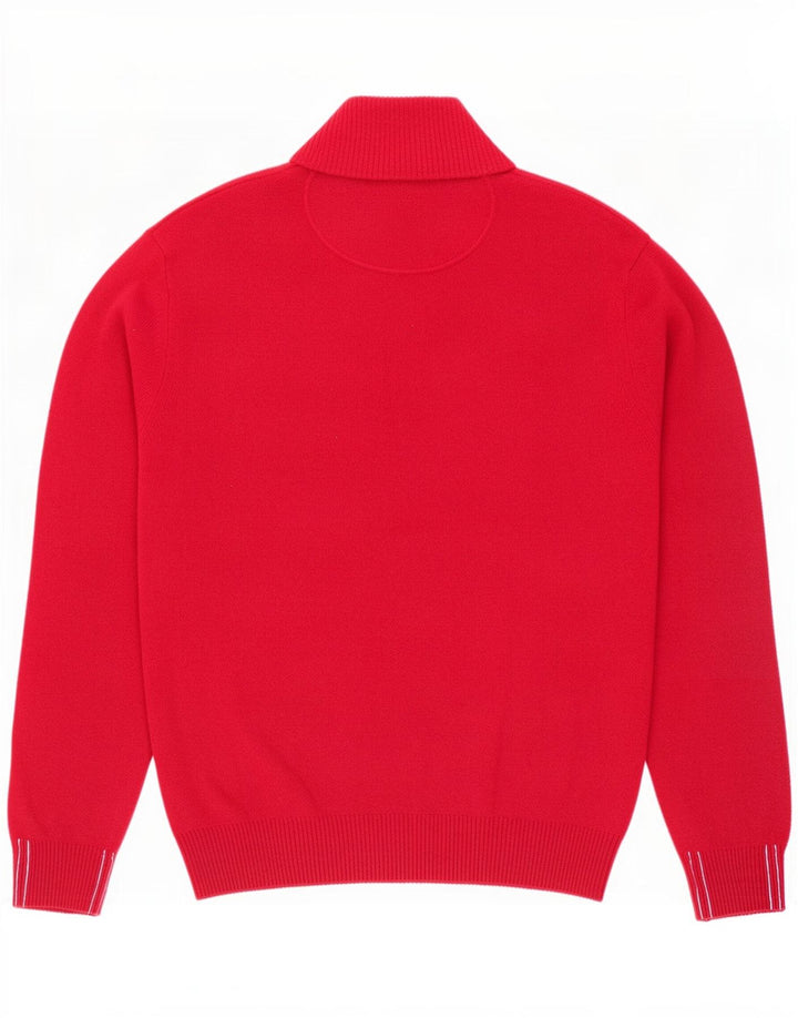 Marlboro Classics Herren-Pullover mit Reißverschluss am Hals, große rote Wolle