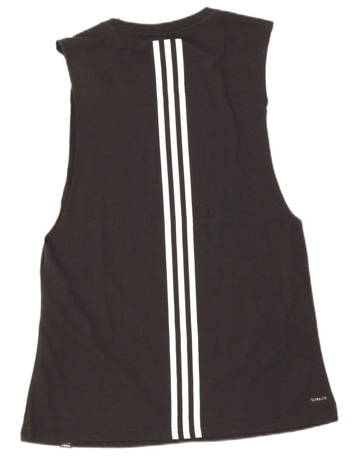 Adidas Damen-Top mit drei Streifen und Grafik, UK 12, Mittelschwarz, Polyester