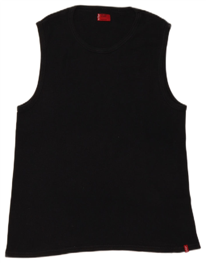 Levi's Damen Weste Top UK 18 XL Schwarz Baumwolle