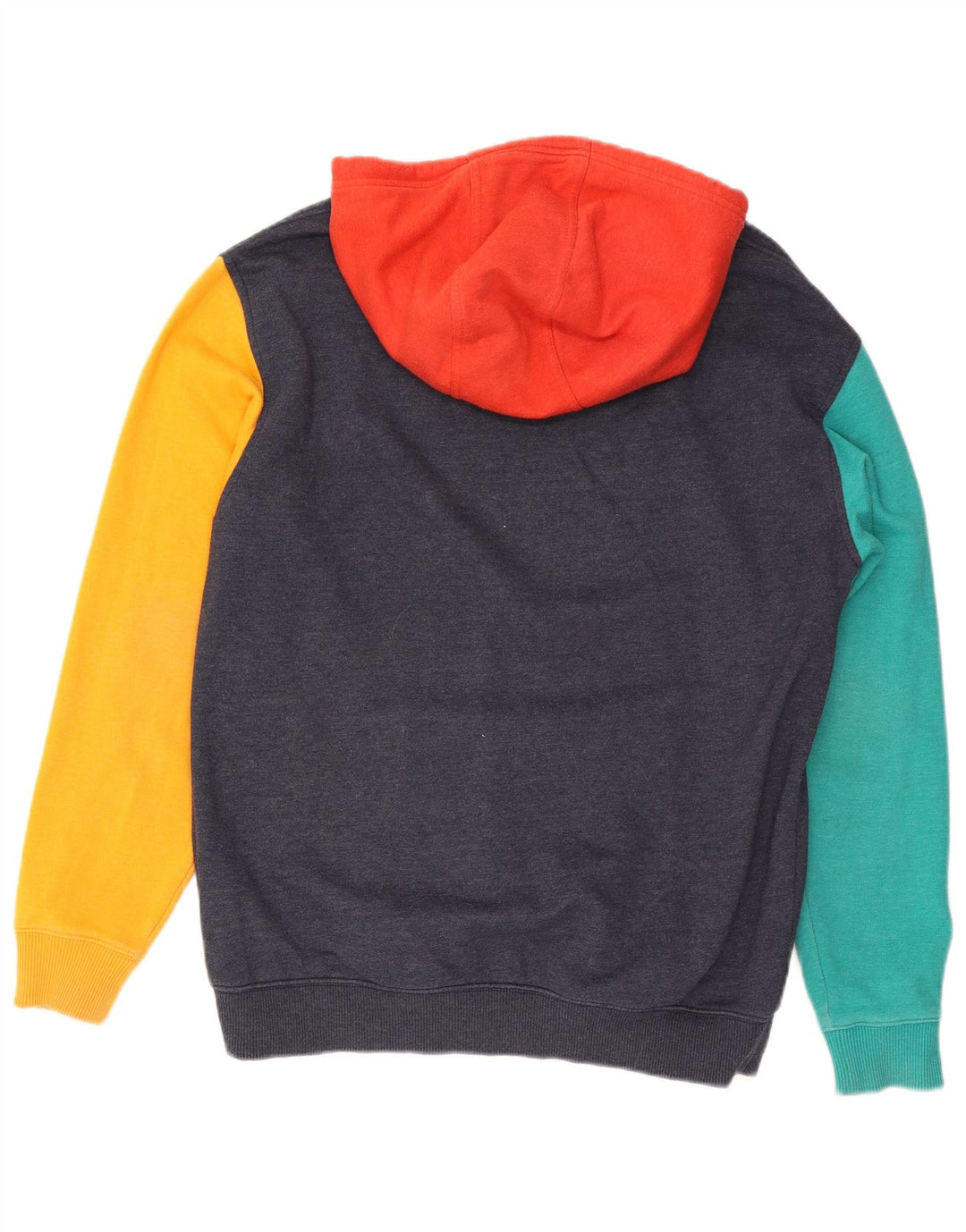 Tommy Hilfiger Herren-Kapuzenpullover aus mittelblauer, marineblauer Colourblock-Baumwolle