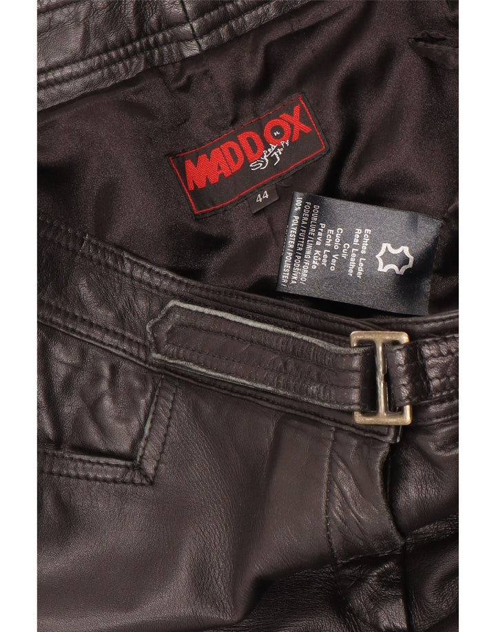 Maddox Damen gerade Lederhose IT 44 Medium W32 L32 Schwarz