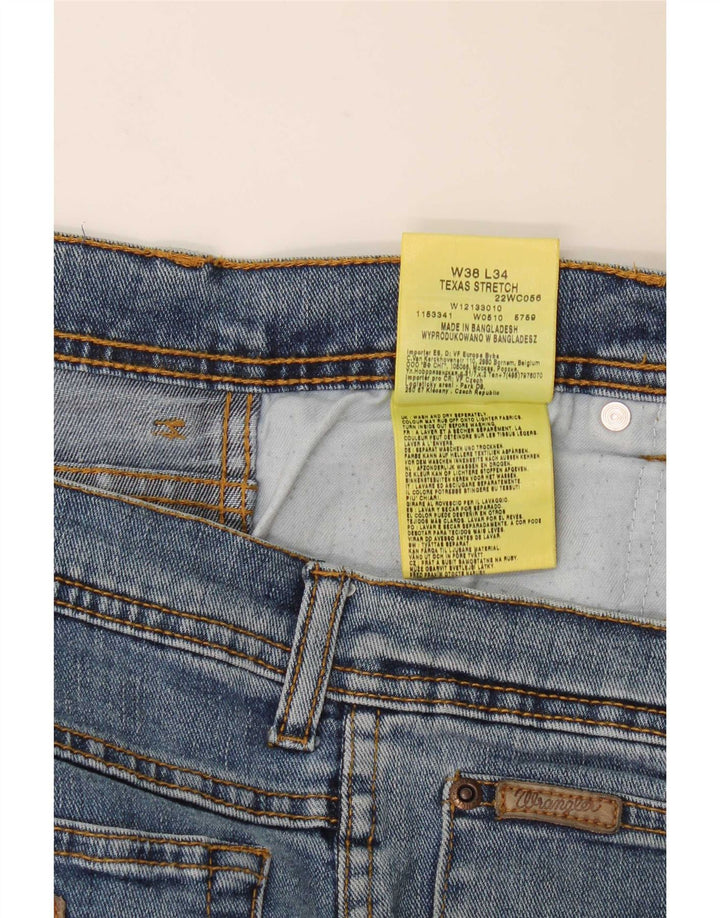 Wrangler Herren Texas Stretch Straight Jeans W38 L31 Blaue Baumwolle