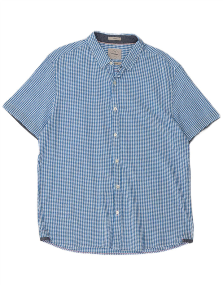 White Stuff Herren Kurzarmhemd XL Blau Gingham
