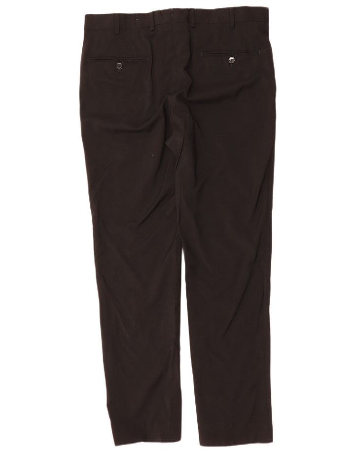 MASSIMO DUTTI Herren Slim Anzughose EU 44 Large W34 L31 Schwarze Wolle