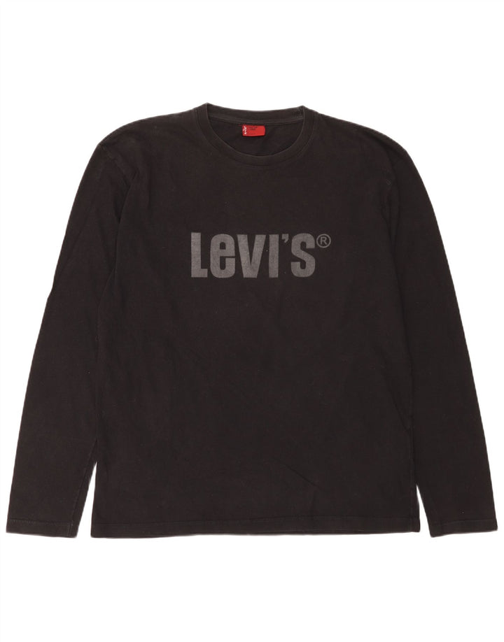 Levi's Herren-Oberteil mit Grafik, langärmelig, groß, aus schwarzer Baumwolle