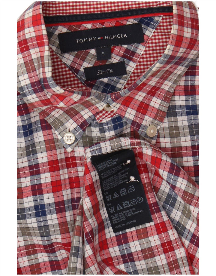 Tommy Hilfiger Herren-Slim-Fit-Hemd, klein, mehrfarbig, Gingham-Baumwolle