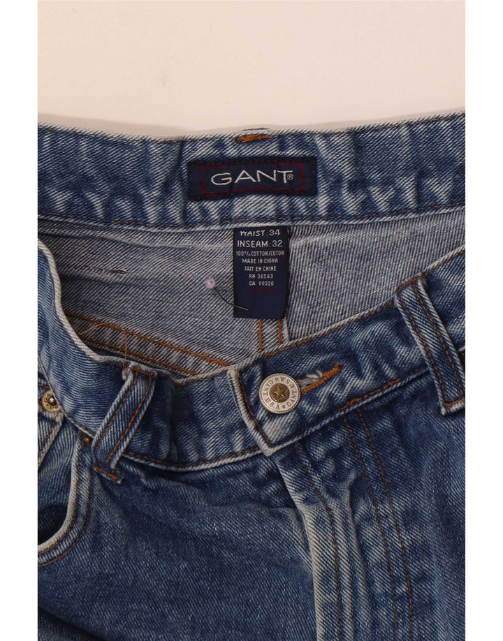 Gant Herren Tapered Jeans W34 L32 Blaue Baumwolle