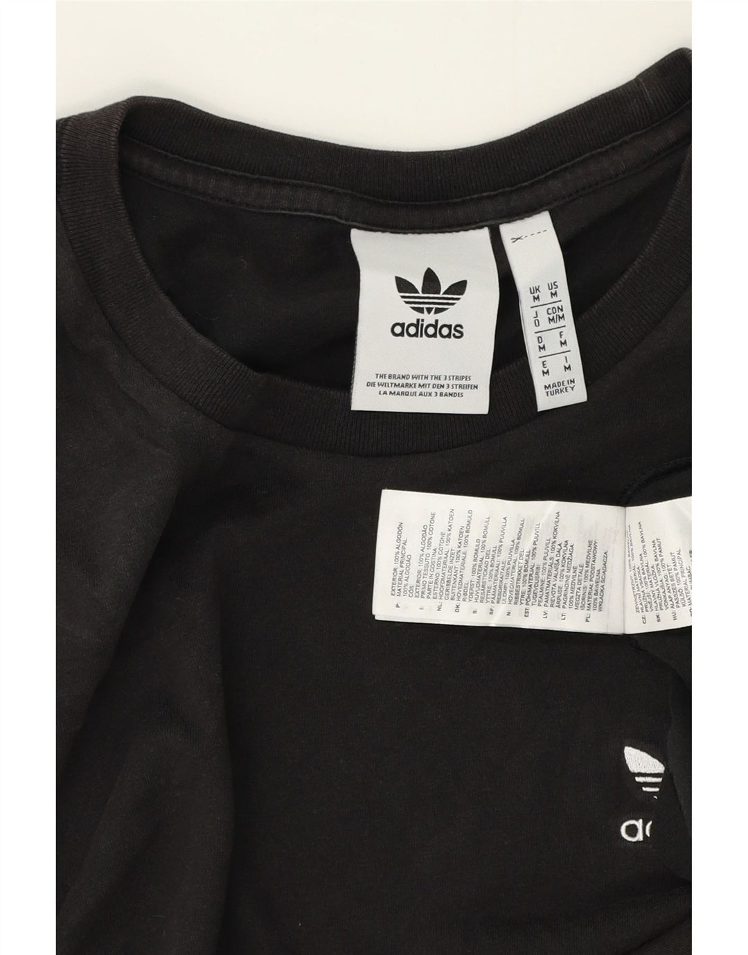 ADIDAS Herren T-Shirt Top Medium Schwarz Baumwolle