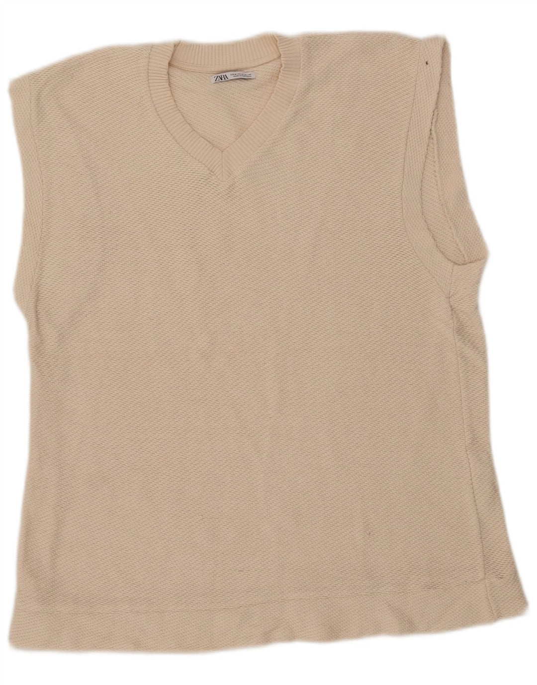 Zara Herren-Weste-Tanktop aus mittelweißer Baumwolle