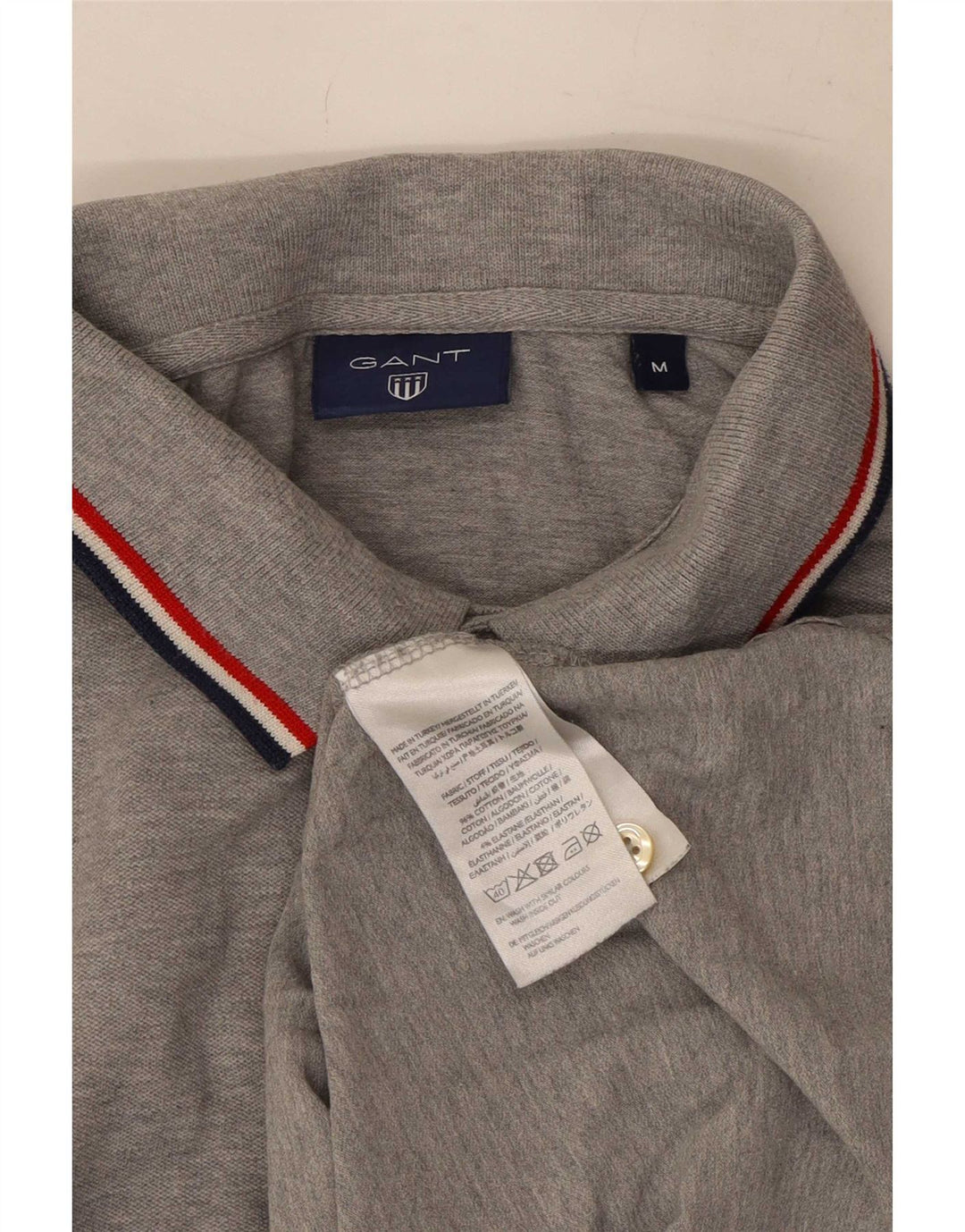 Gant Herren-Poloshirt aus mittelgrau gesprenkelter Baumwolle