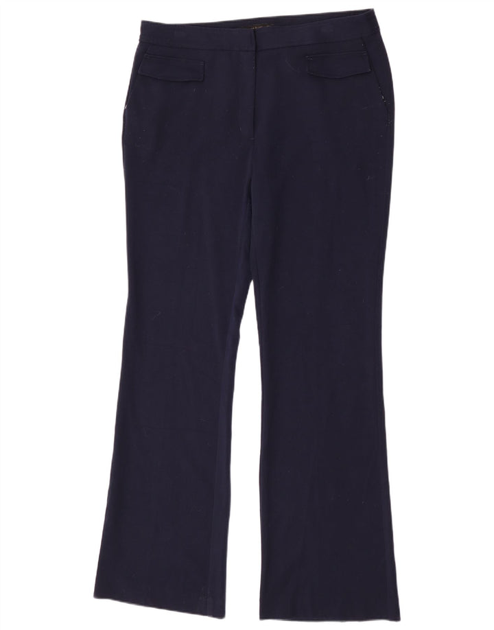 Zara Damen Bootcut Freizeithose XL W32 L34 Marineblau Polyester