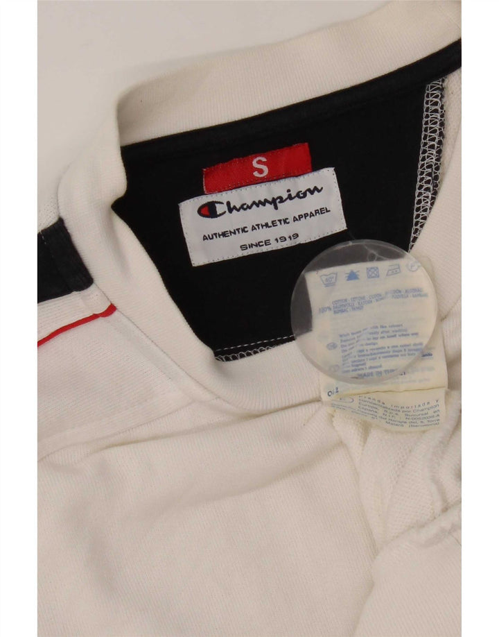 Champion Herren-Sweatshirt mit Grafik, Größe S, Weiß, Colourblock-Baumwolle