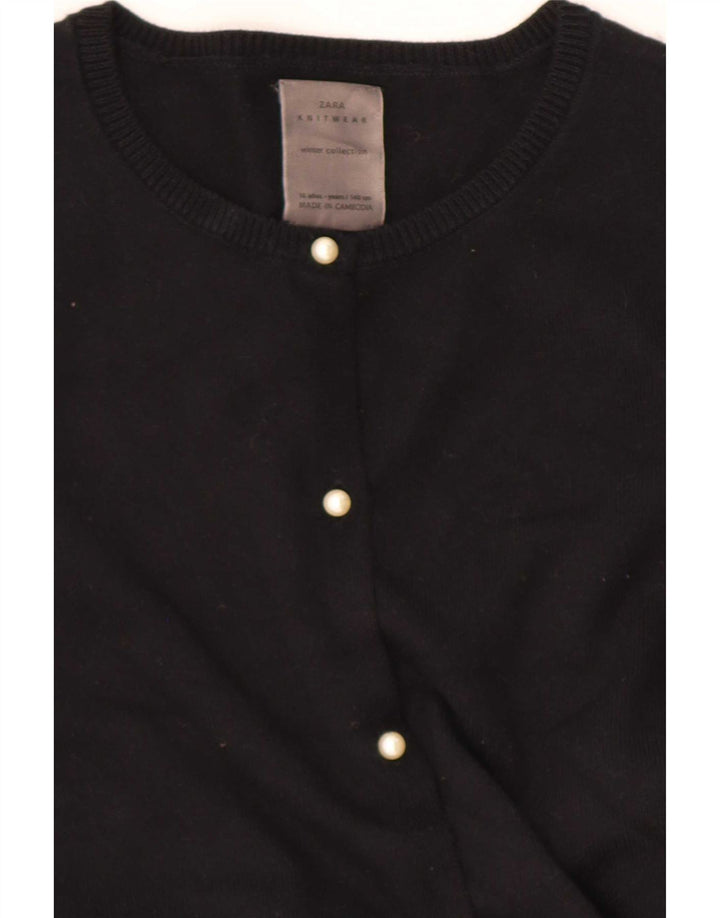 Zara Mädchen-Cardigan-Pullover, 9–10 Jahre, Schwarz
