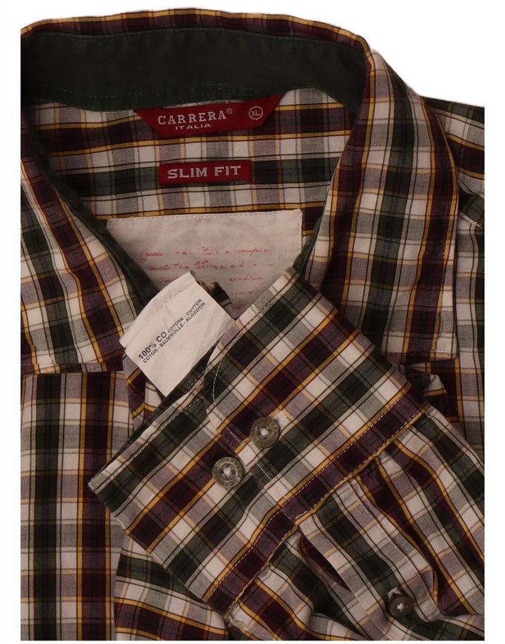 Carrera Herren Slim Fit Hemd XL Mehrfarbig kariert Baumwolle
