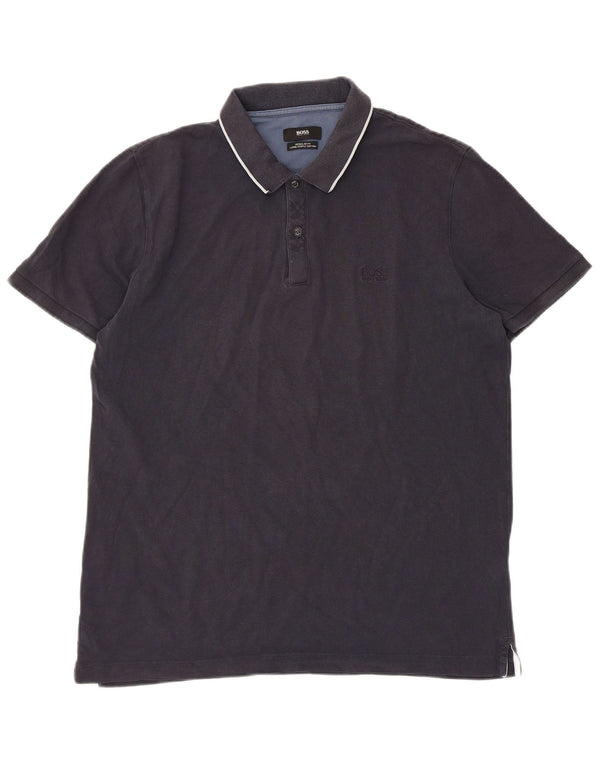 Hugo Boss Mens Regular Fit Polo Shirt XL Navy Blue Cotton