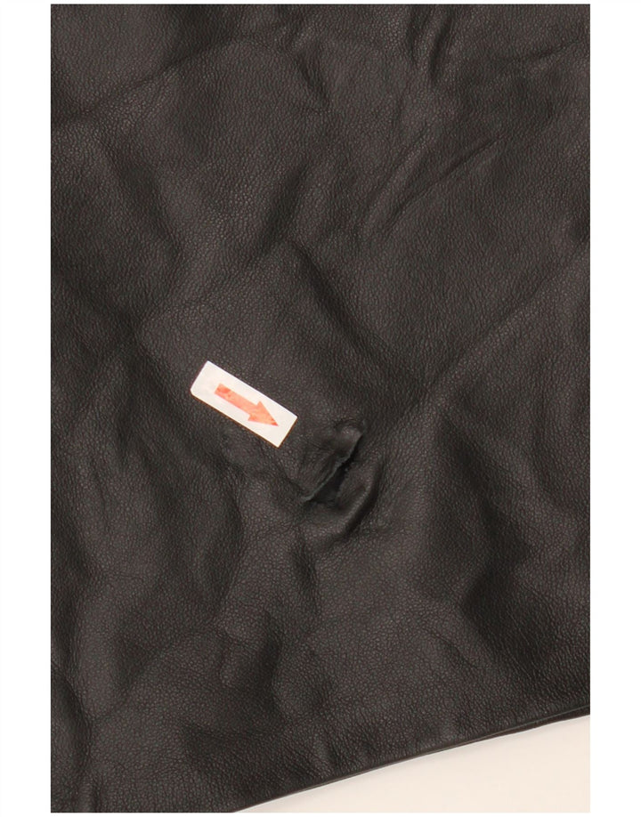 Vintage Damen Lederrock W32 Groß Schwarz