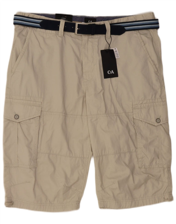 C&A Herren-Cargoshorts mit normaler Passform, W38, XL, graue Baumwolle