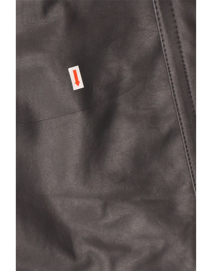 VINTAGE Mens Leather Coat IT 52 XL Grey Vintage Vintage and Second-Hand Vintage from Messina Hembry 