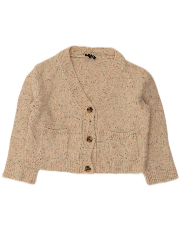 Whistles Damen-Strickjacke mit 3/4-Ärmeln, Gr. 10, Größe S, Beige meliert