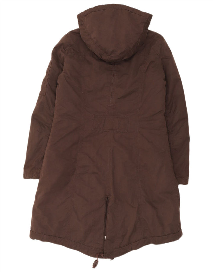 Napapijri Damen-Parkajacke mit Kapuze, UK 14, mittelbraune Baumwolle