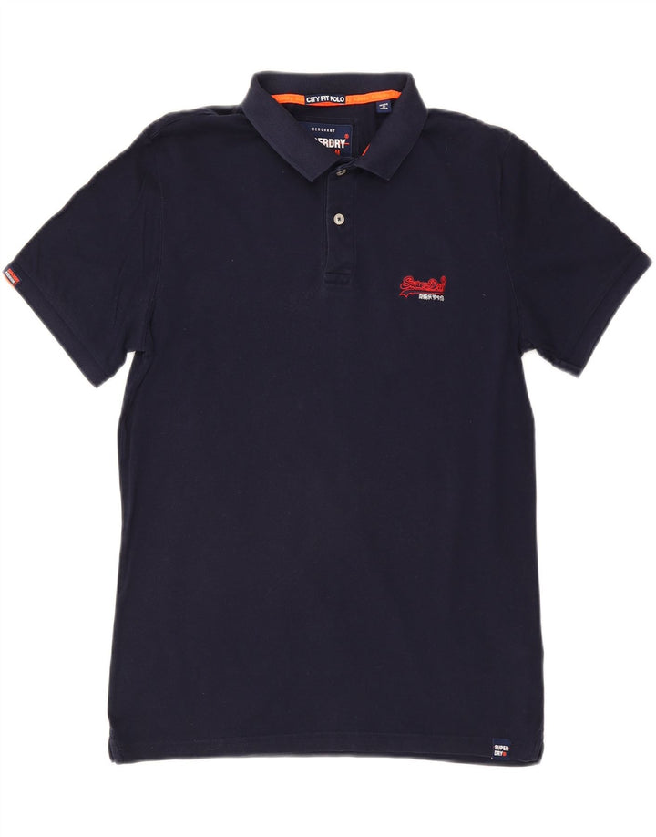 SUPERDRY Herren-Poloshirt, große marineblaue Baumwolle