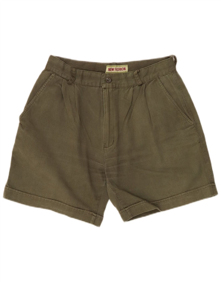 VINTAGE Damen Chino-Shorts mit Pegged, W28, mittlere Khaki-Baumwolle