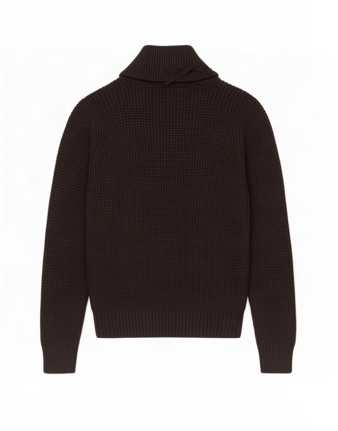 ONE WAY Herren-Pullover mit Schalkragen, mittelgraue Wolle