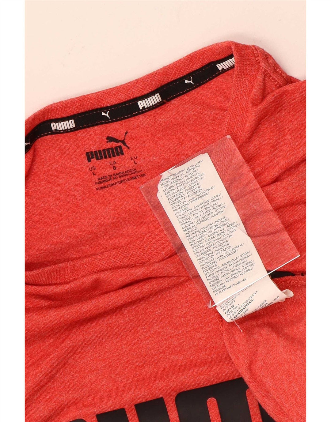 Puma Herren Grafik-T-Shirt-Oberteil, großes rotes Polyester