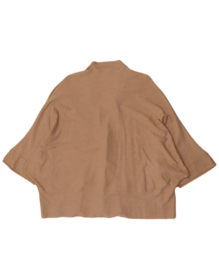 Zara Damen-Strickjacke, übergroß, Fledermausärmel, offen, Gr. 14, Mittelbeige
