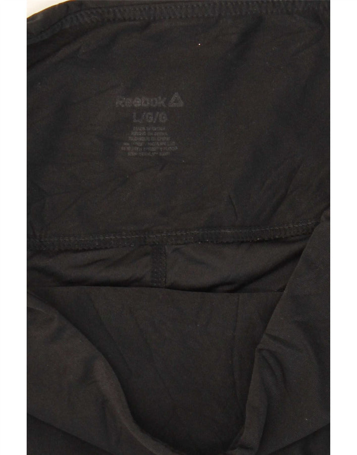 Reebok Damen Leggings UK 14 Large Schwarz