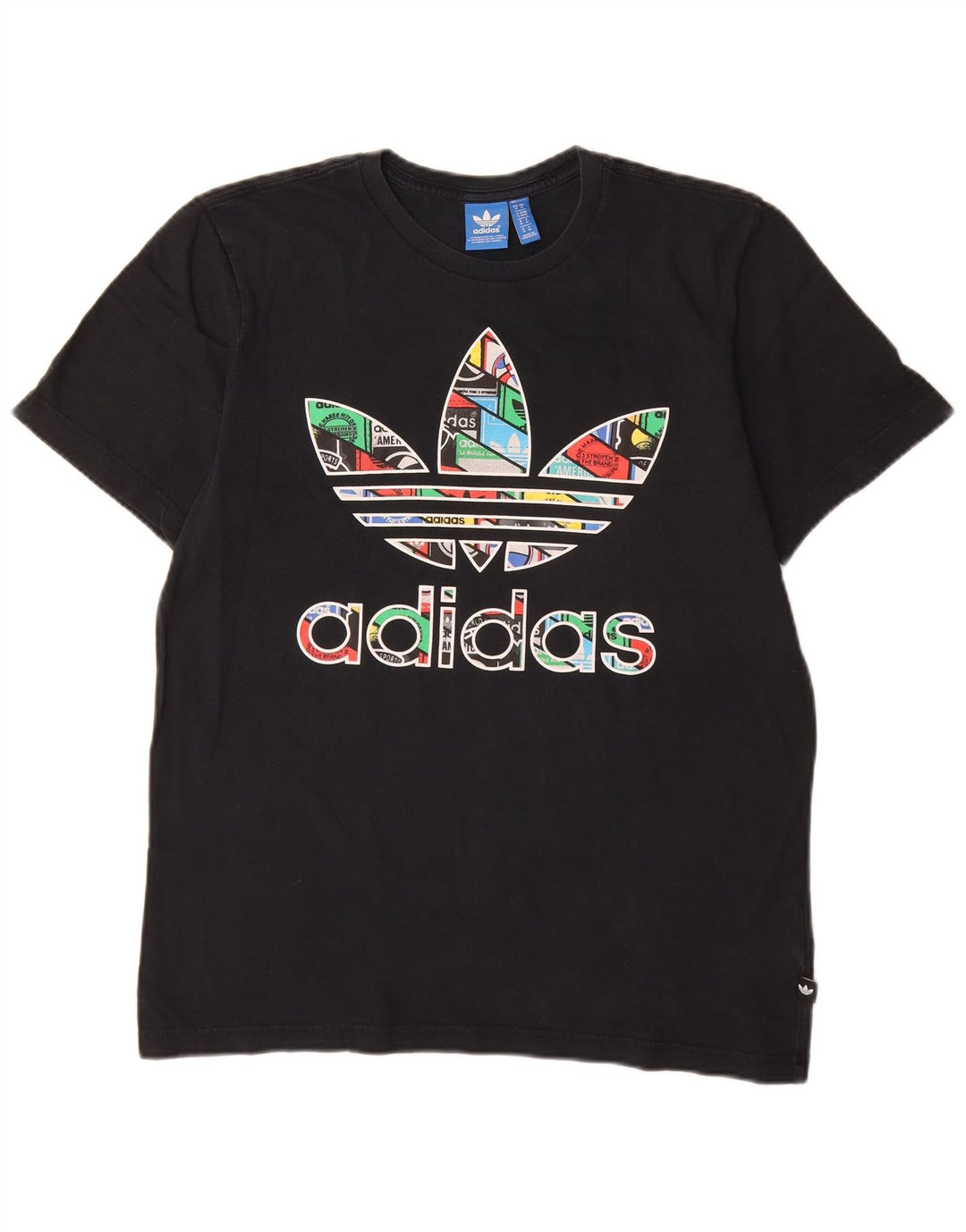 Adidas Herren Grafik T-Shirt Top Medium Schwarz Baumwolle