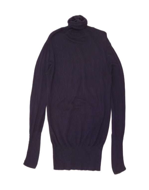 Langer Rollkragenpullover für Damen von Zara, Gr. 10, Marineblau, Viskose