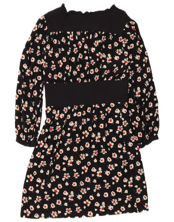Max & Co. Langärmliges Empire-Kleid für Damen, UK 14, Mittelschwarz, geblümt
