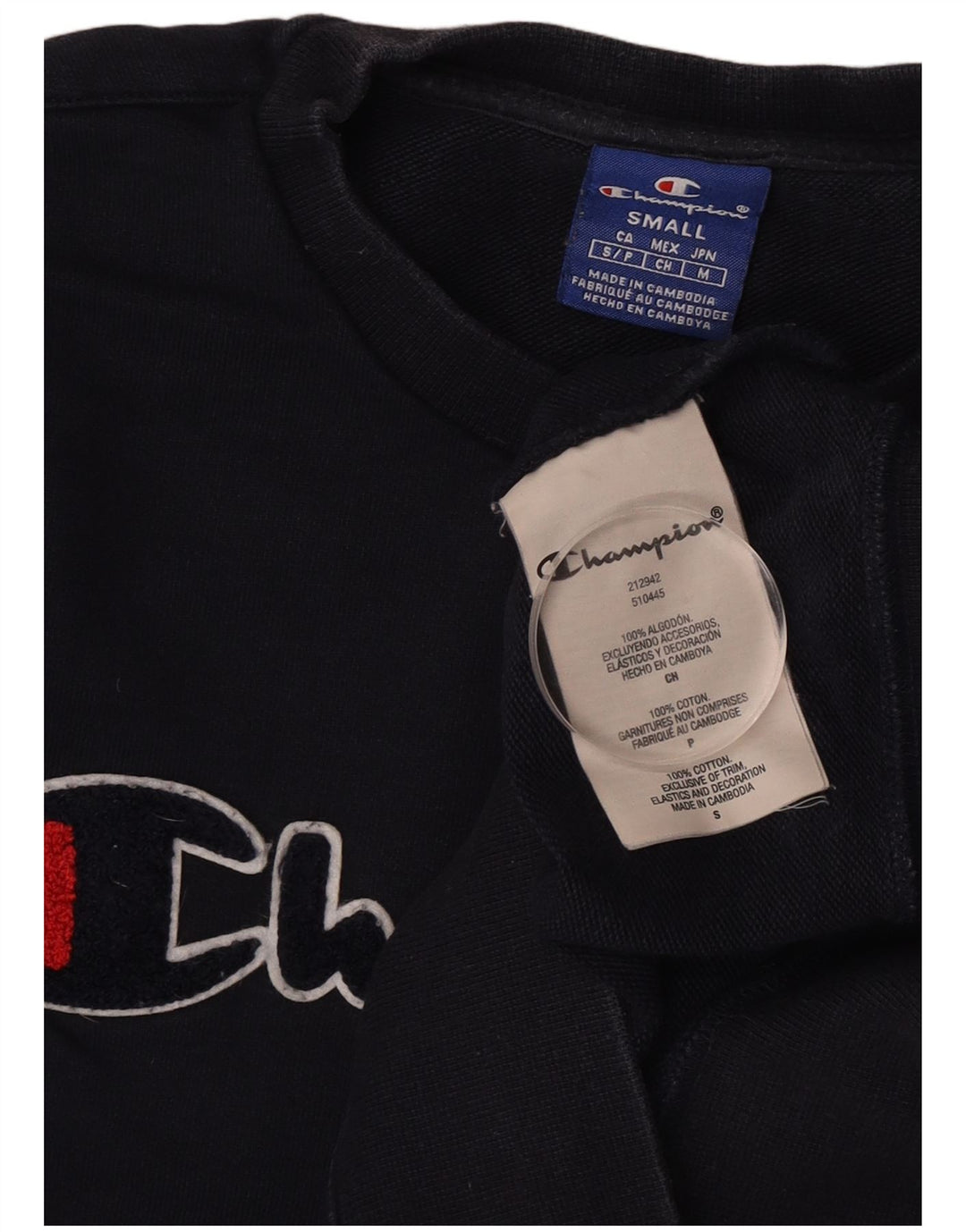 Champion Herren-Sweatshirt mit Grafik, Größe S, marineblau, Baumwolle