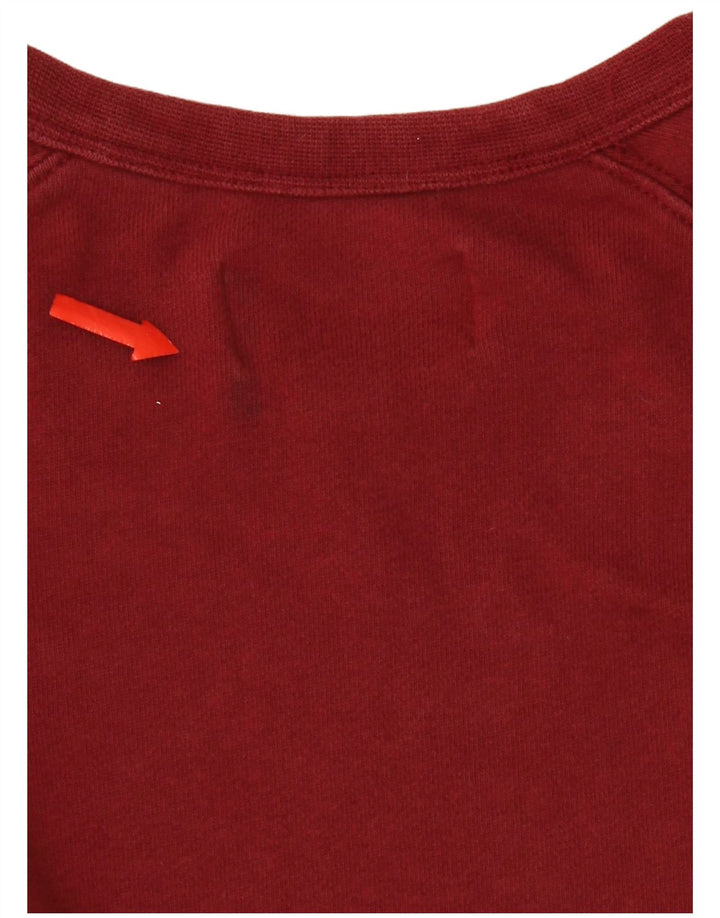 Marks & Spencer Herren-Sweatshirt-Pullover, mittlere Burgunderrote Baumwolle