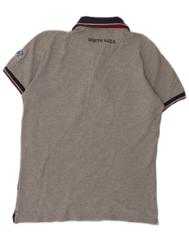 North Sails Herren-Poloshirt mit Grafik, Größe S, Grau meliert