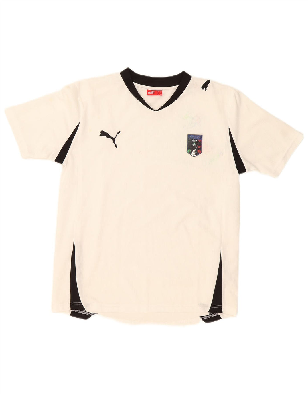 Puma T-Shirt für Jungen, 13–14 Jahre, weißes Farbblockdesign